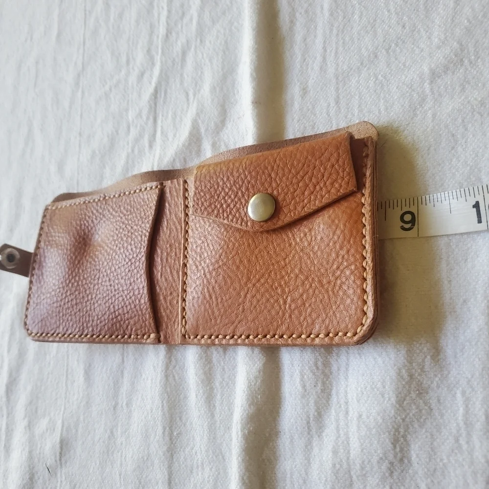 Josh Gordon Italian Leather Full Grain Hand-cut & Hand-Stitch Snap Closur Wallet